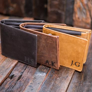 Personalised Real Leather Rustic Men's Wallet Large 