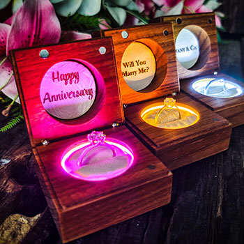 Engagement ring boxes that light deals up