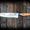Japanese Santoku knife with olive wood handle