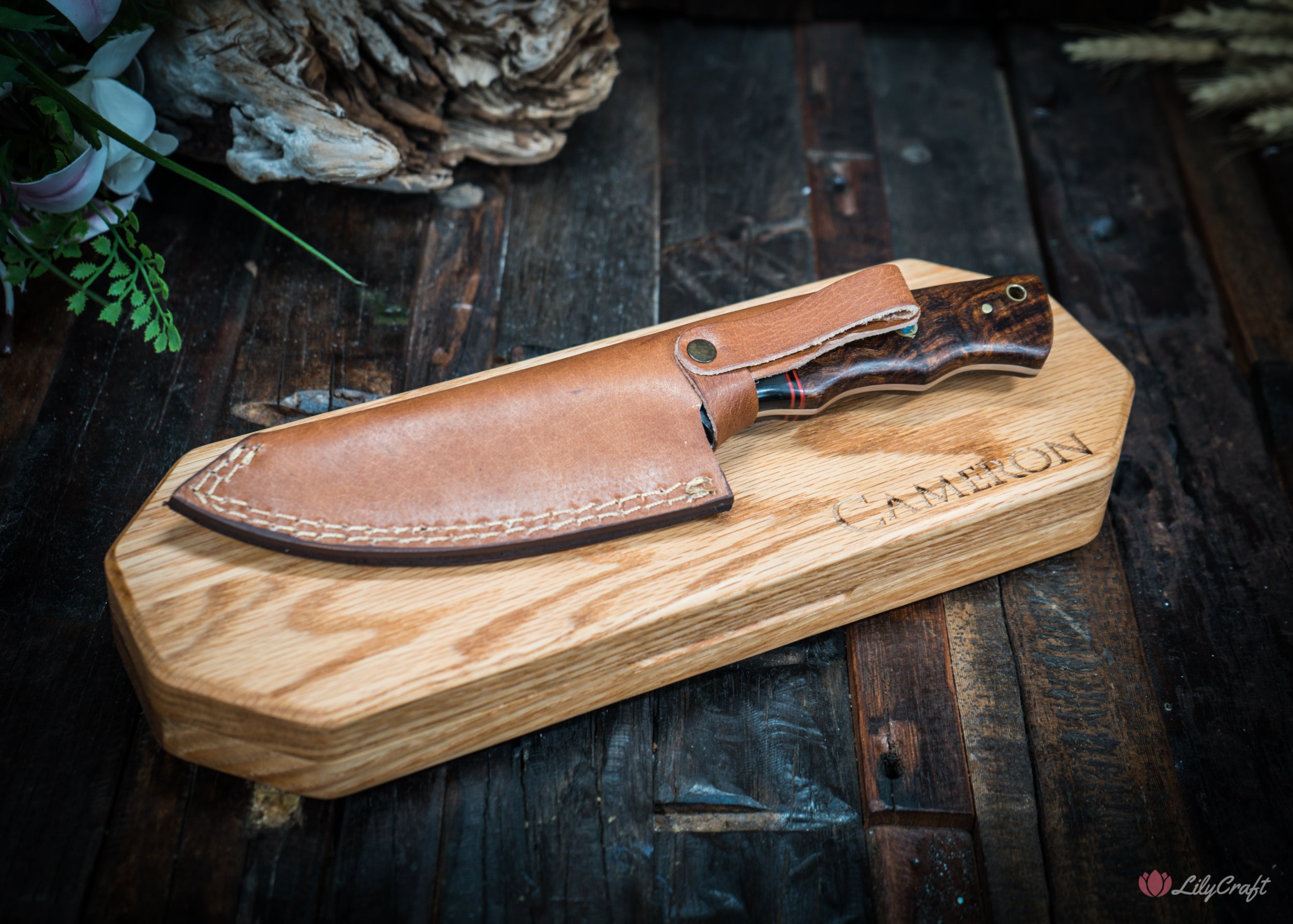 Best Hunting Knife with Leather Belt Sheath