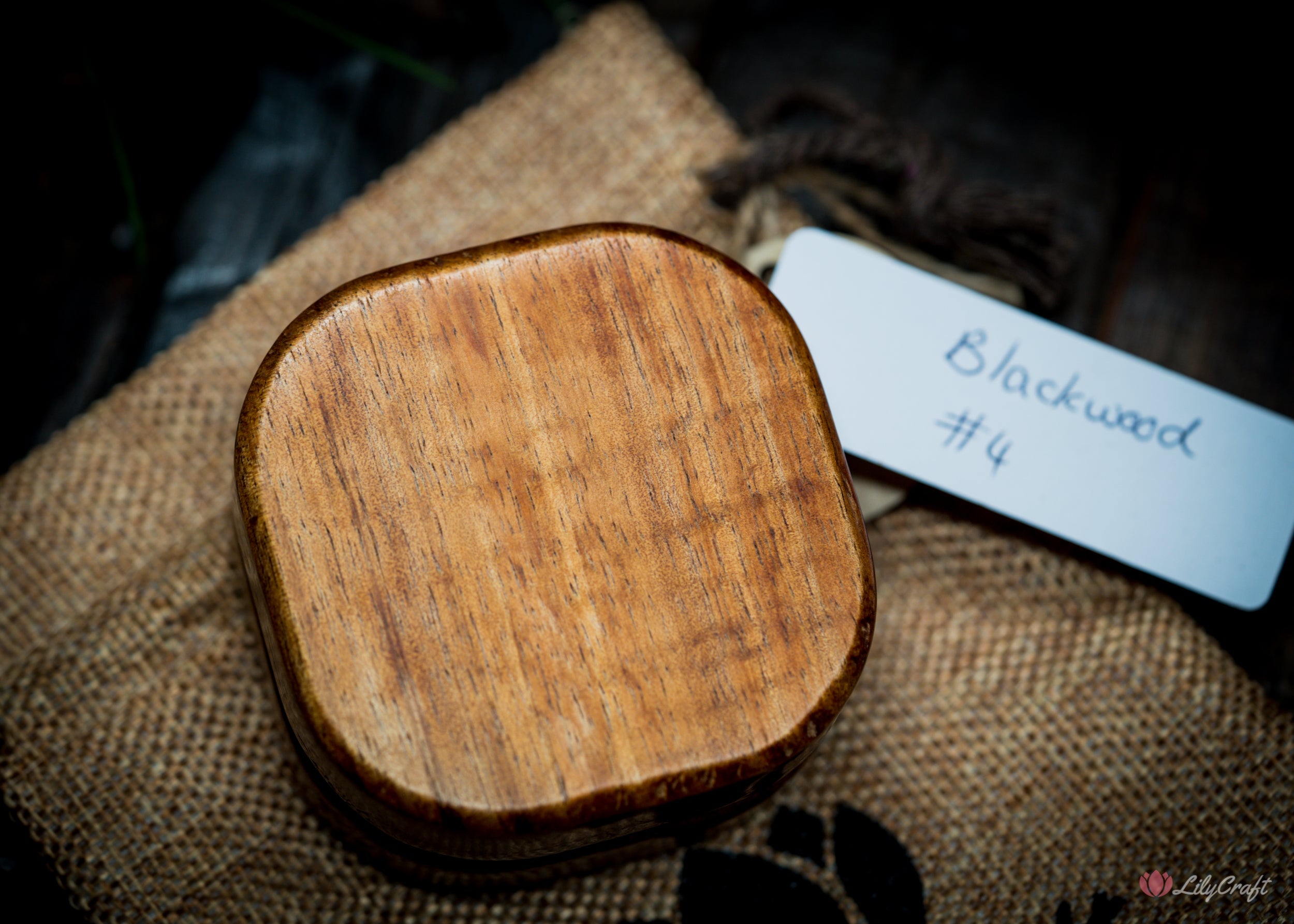 Tasmanian Blackwood compass with resin-stabilized finish.