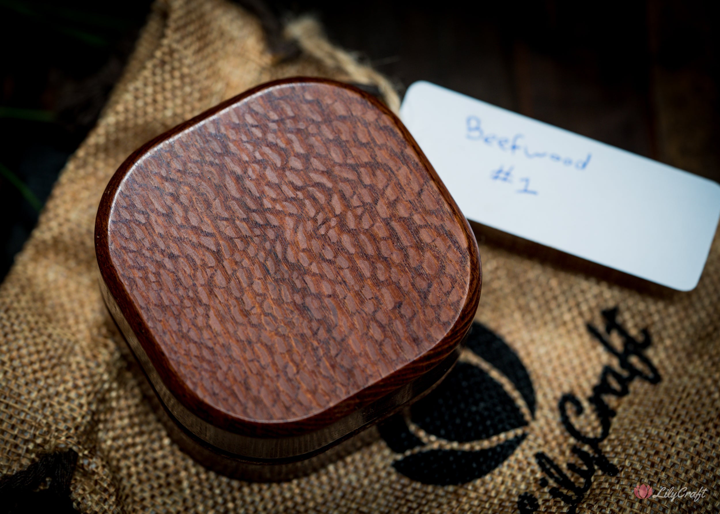 Personalized beefwood compass with custom engraving options.