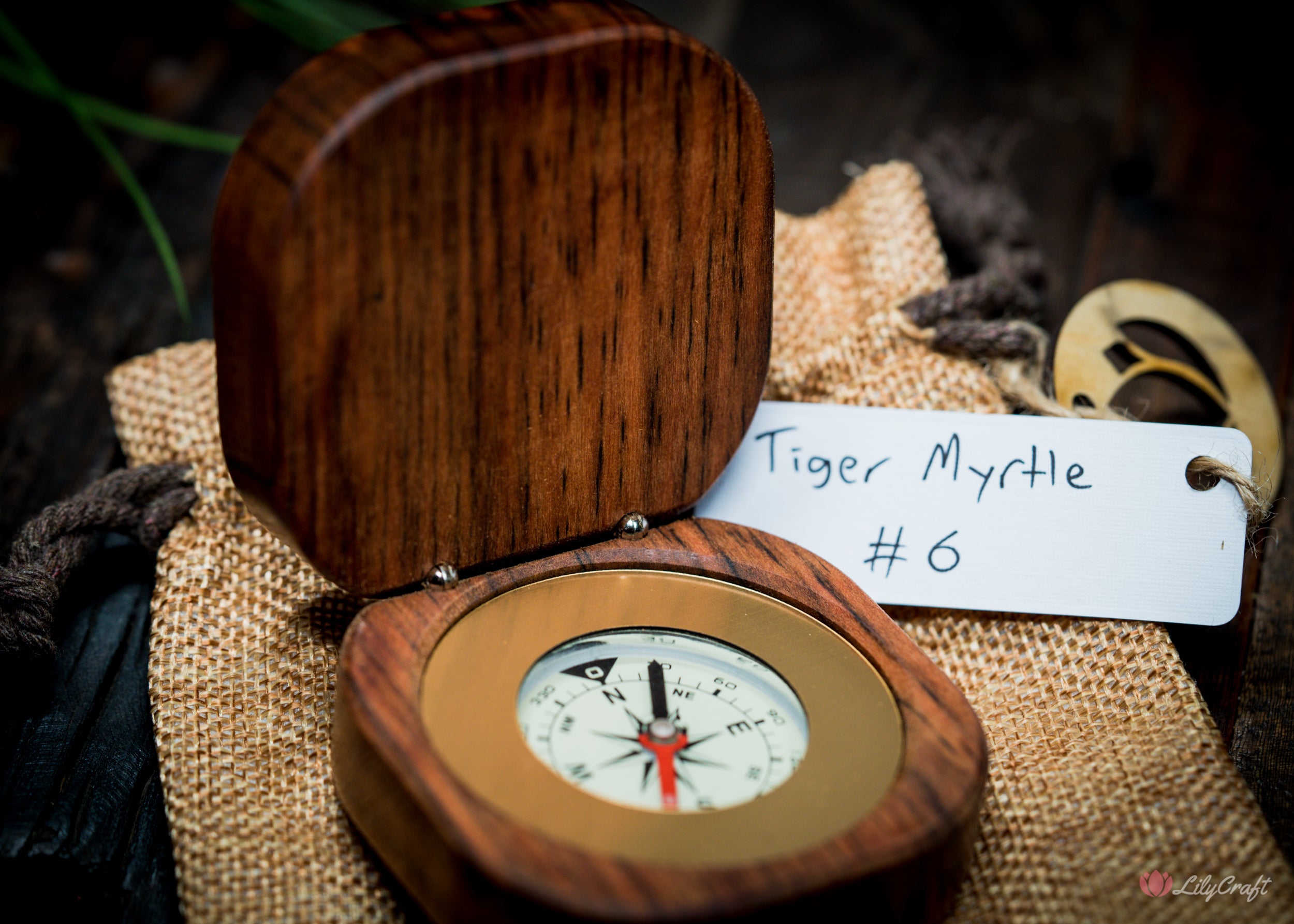 Rare wooden compass as a symbol of exploration and adventure.