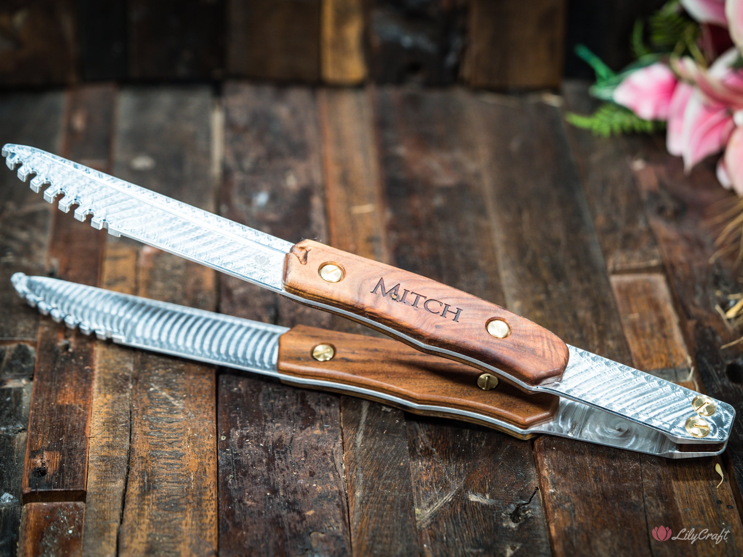 Personalised grilling tool set for Dad - custom engraved tongs with gift case included.