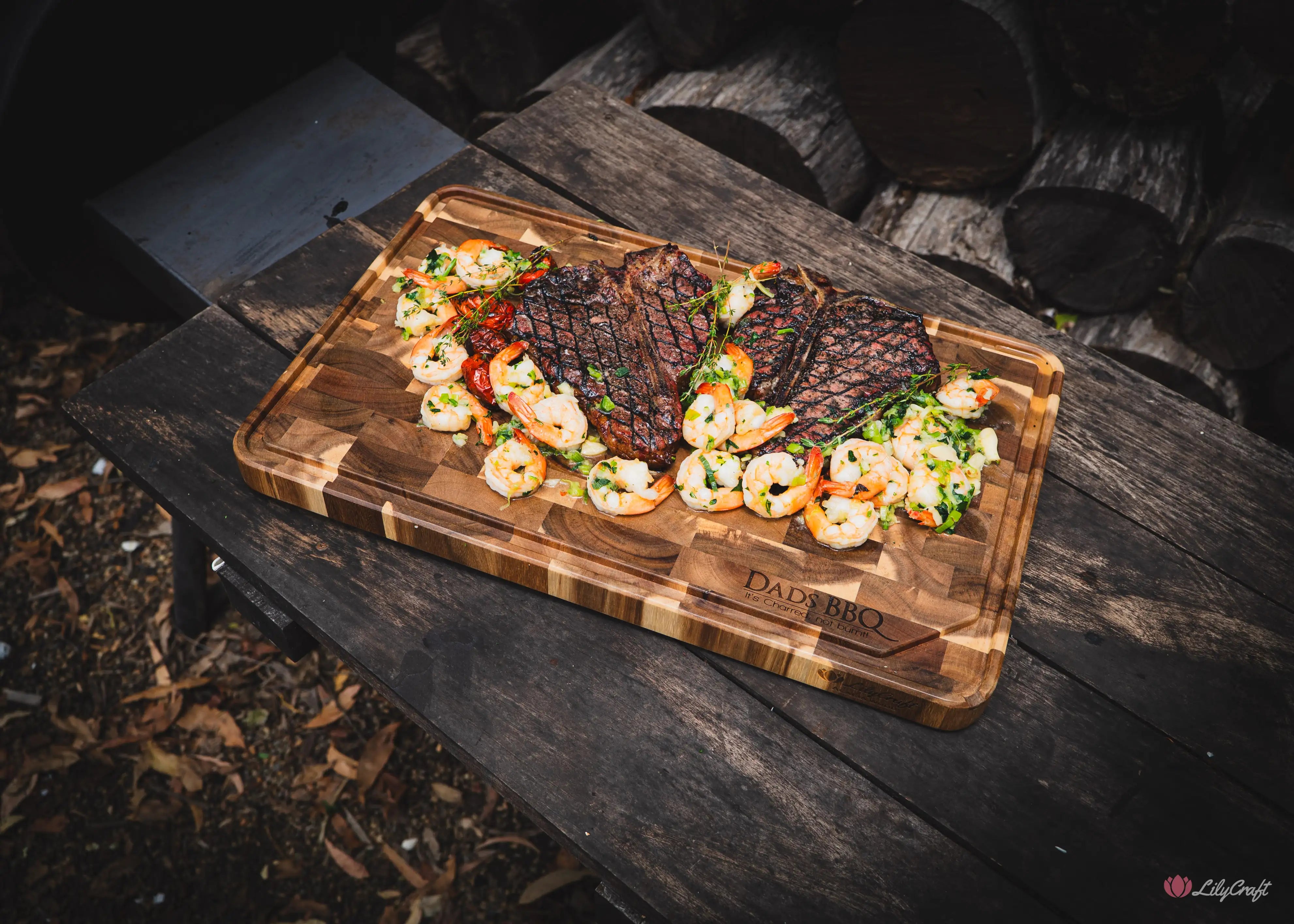 Sustainable rubberwood end grain kitchen board