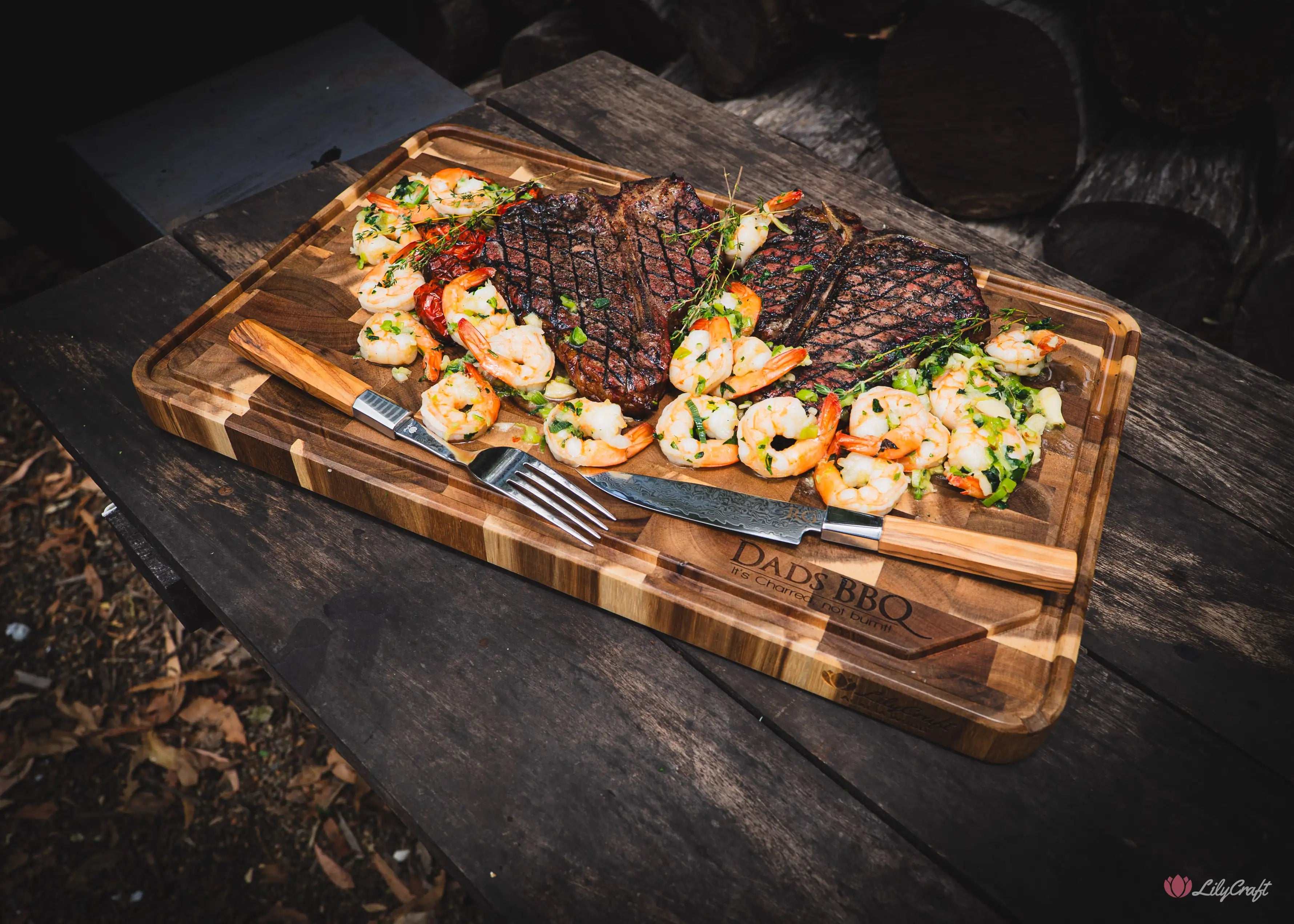 Extra large end grain BBQ cutting board for brisket