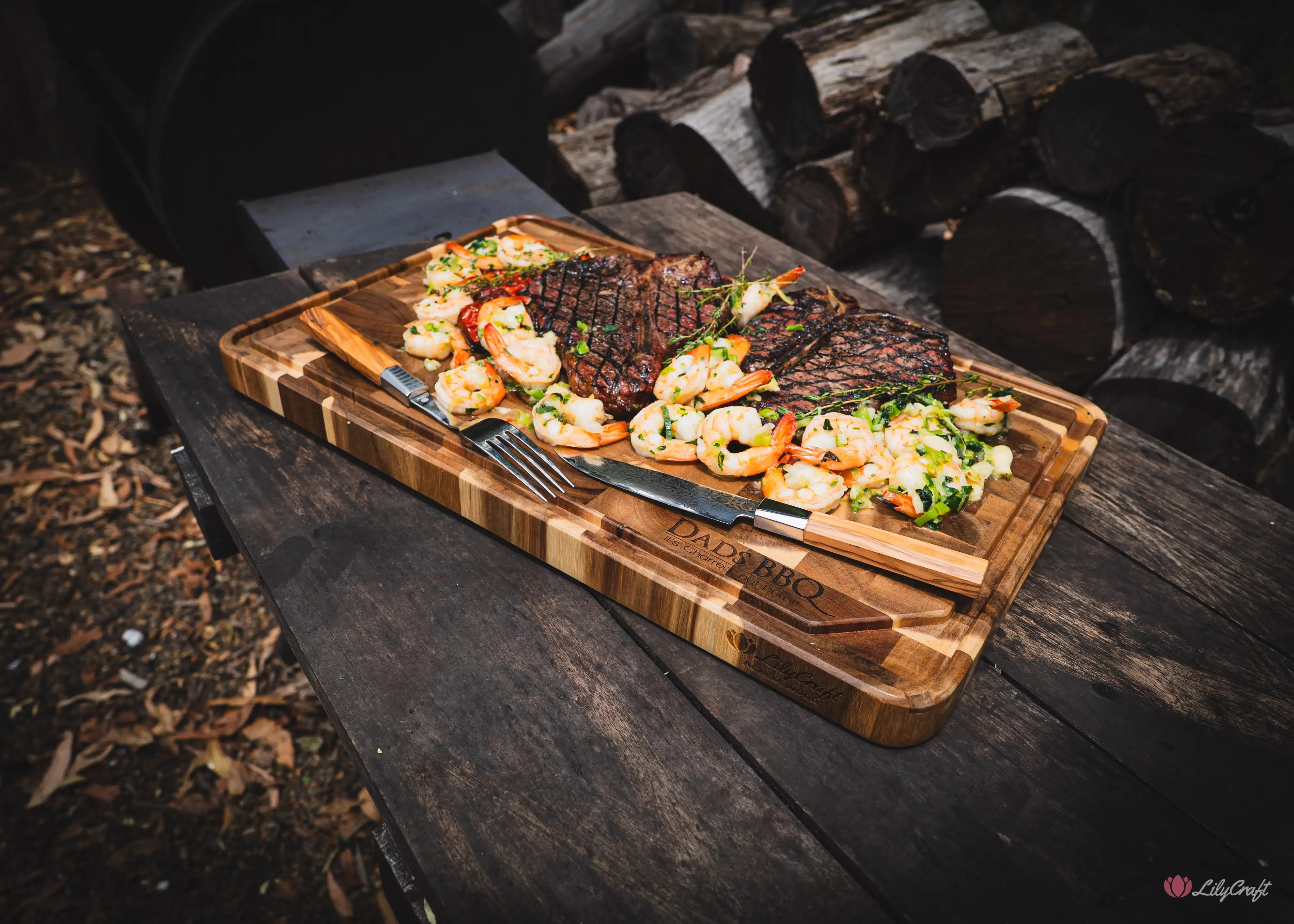 Custom message engraved BBQ board for Father's Day