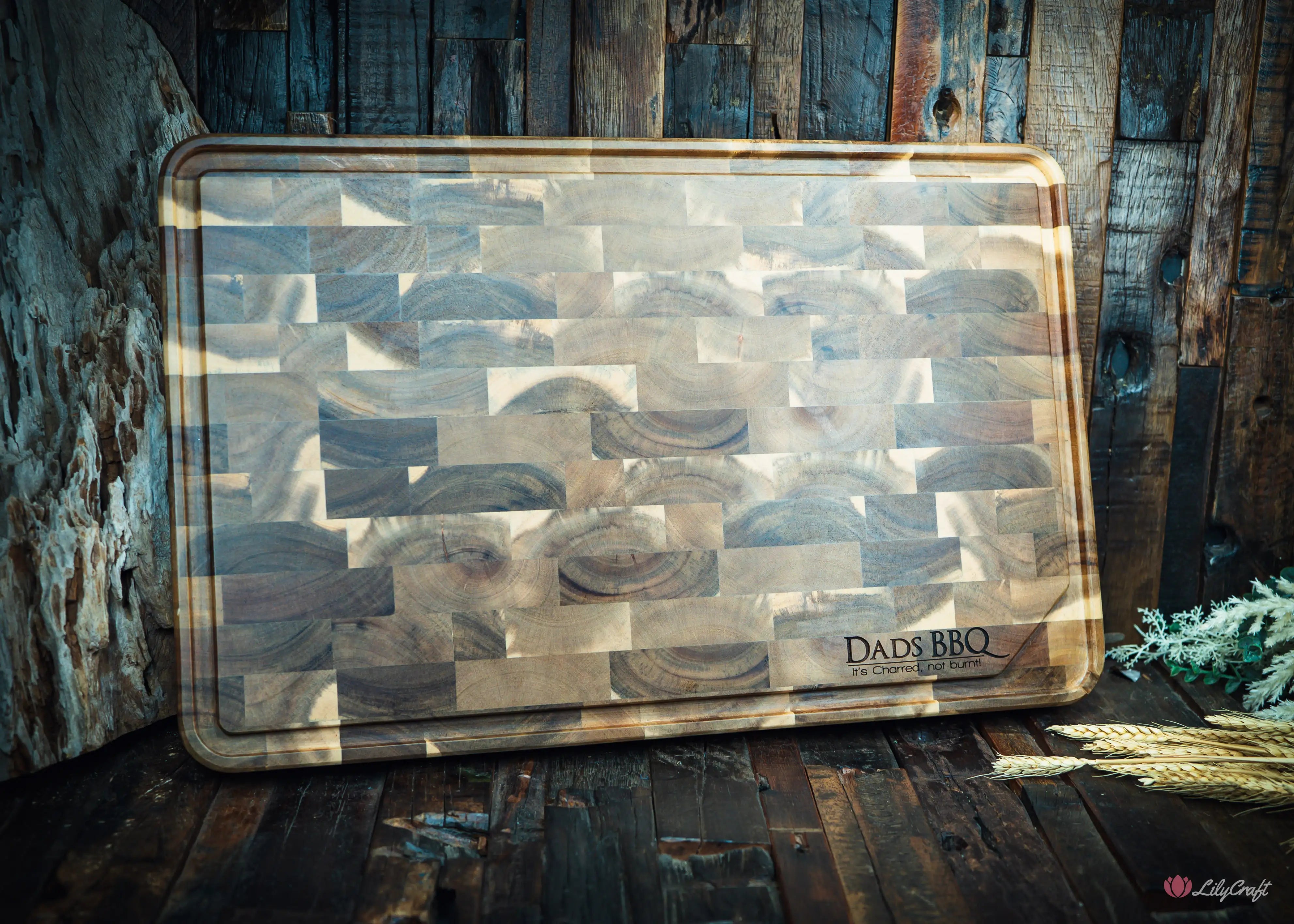 Thick 36mm end grain timber board for heavy carving