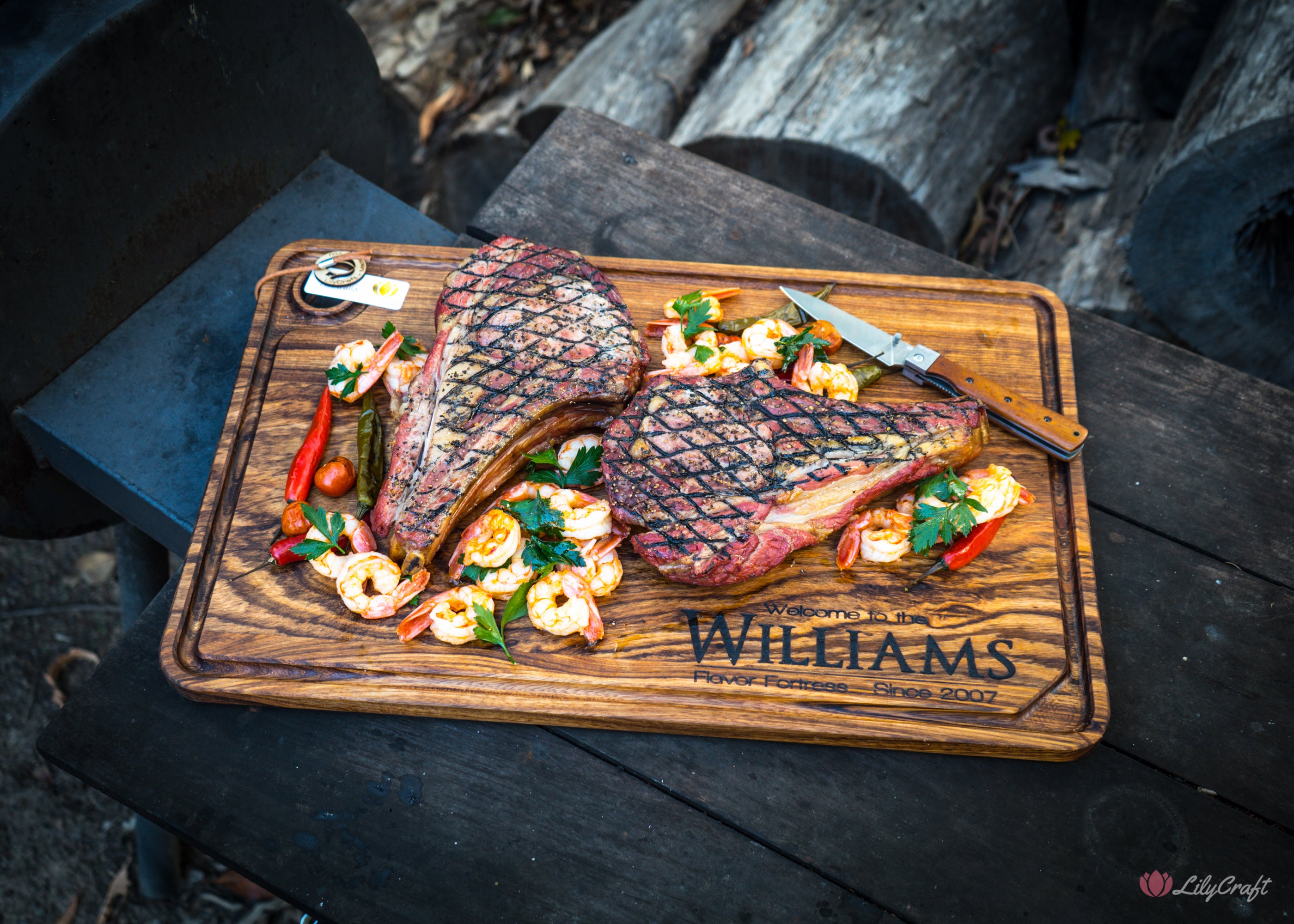 Large BBQ Carving Board with juice groove