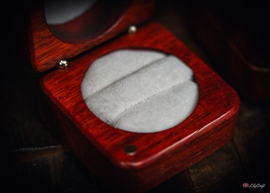 double wedding ring box to fit two rings made from wood