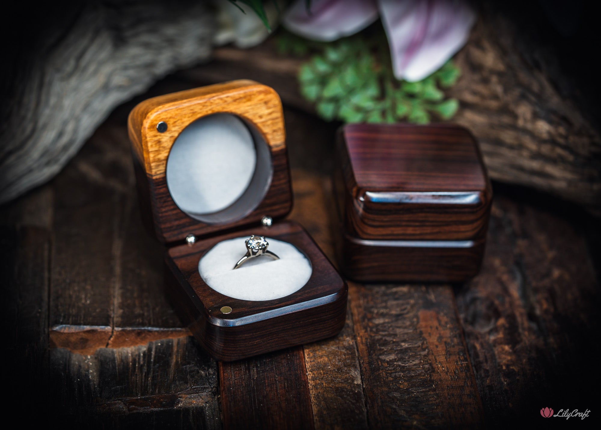 premium rosewood ring box personalised australia