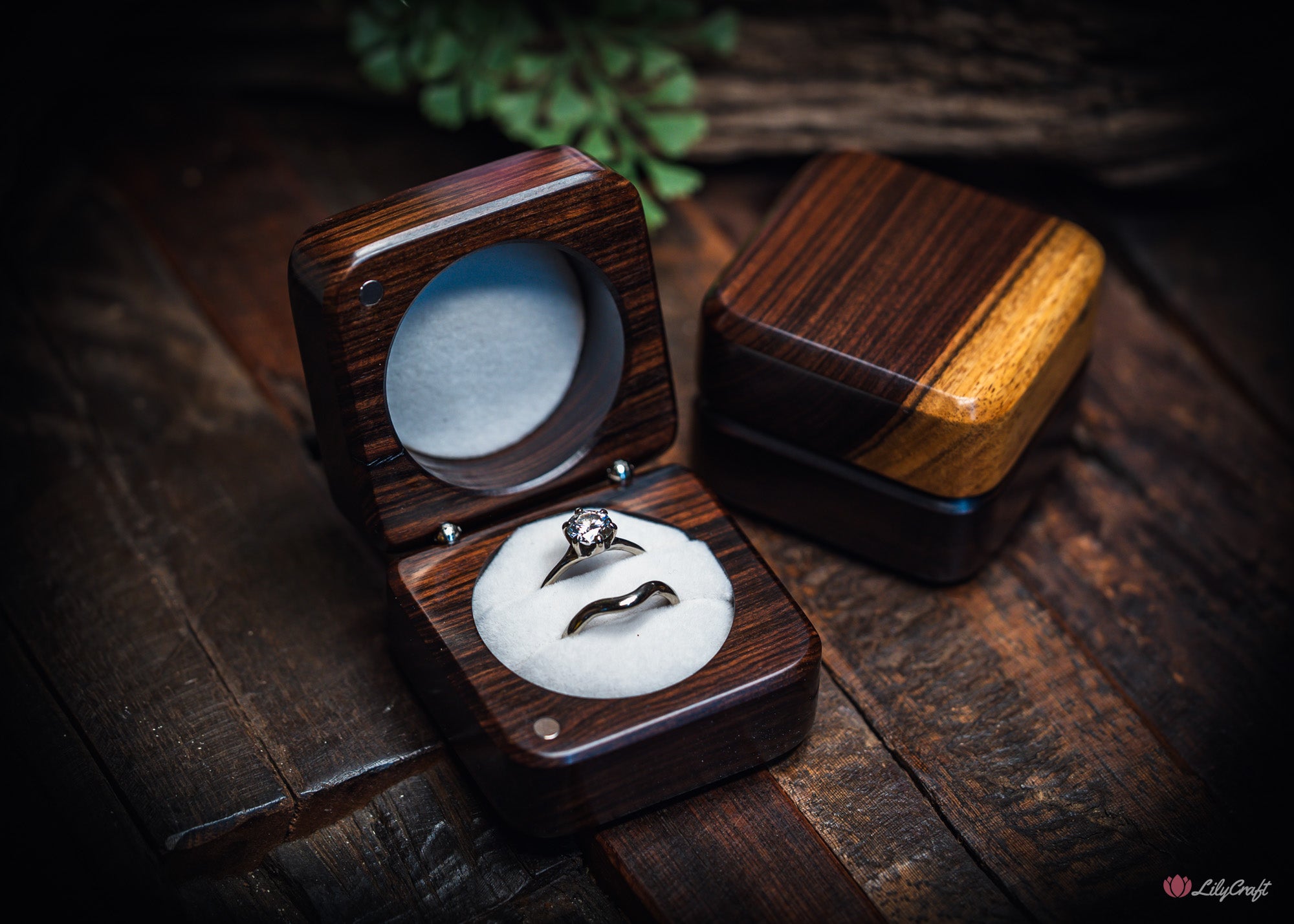 high end ring boxes made from wood