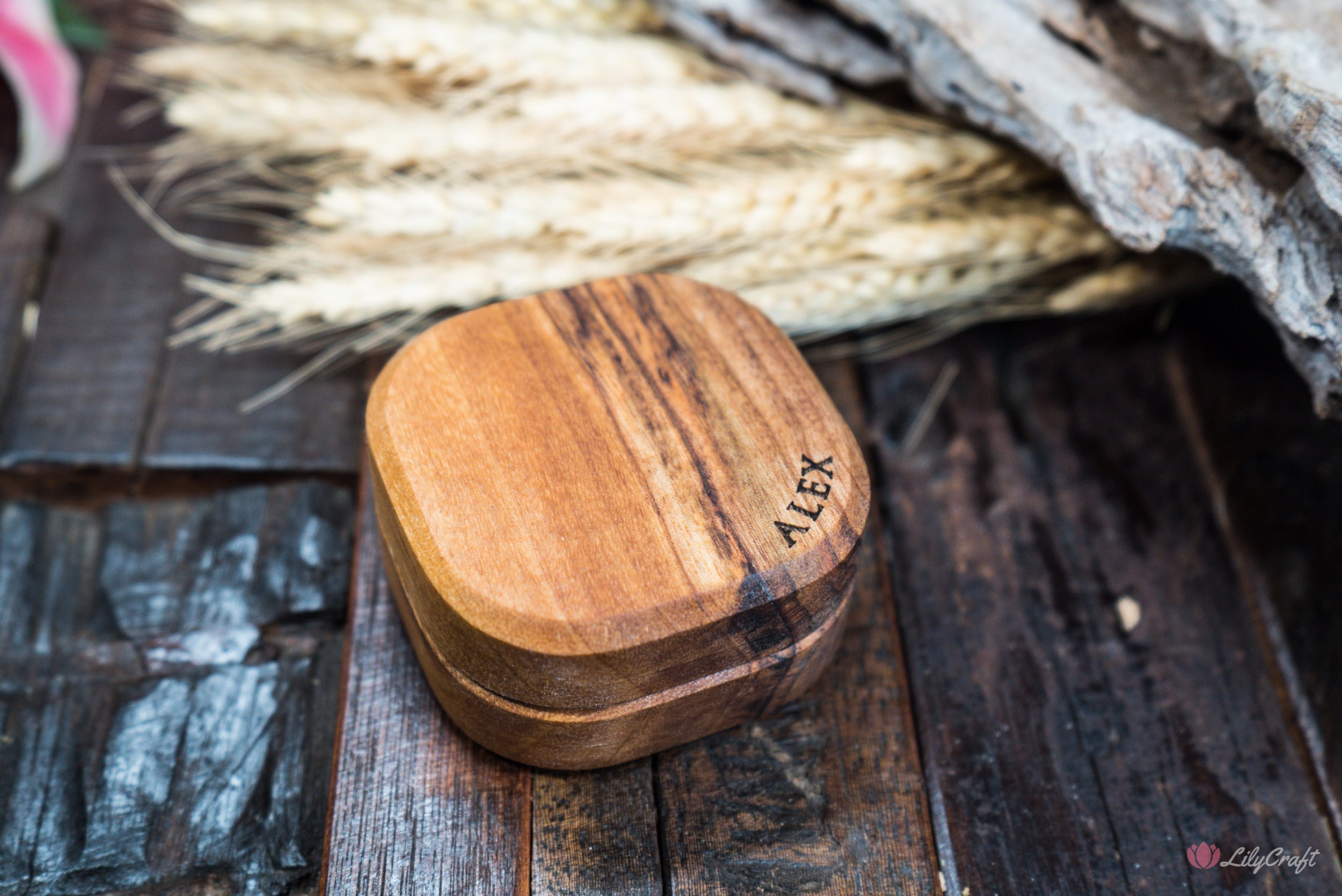 Custom wooden compass with sentimental engraving