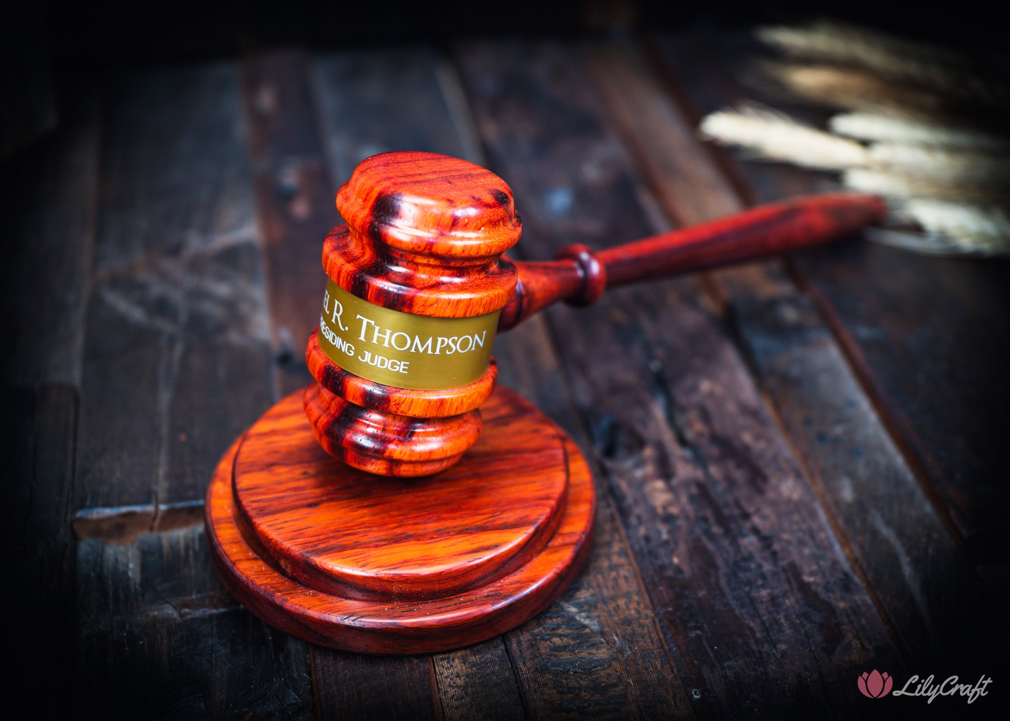 personalised hardwood gavel for supreme court judge