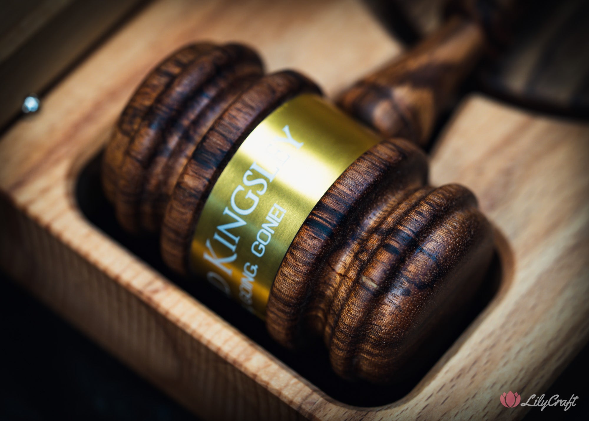 engraved auction gavel gift with sound block set