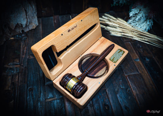 rosewood gavel with wooden gift box