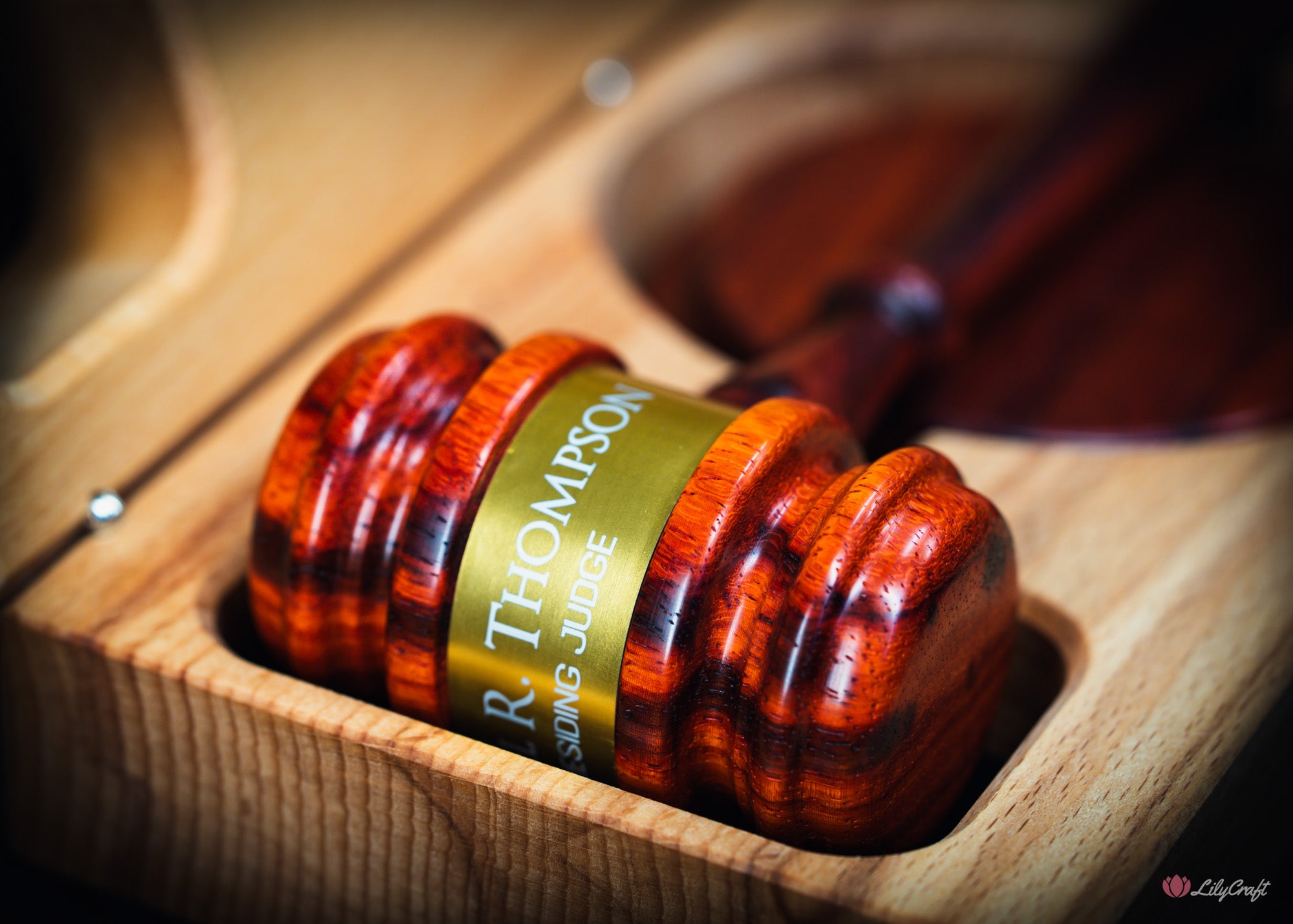 red wood gavel