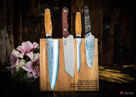 Custom engraved folding magnetic knife holder