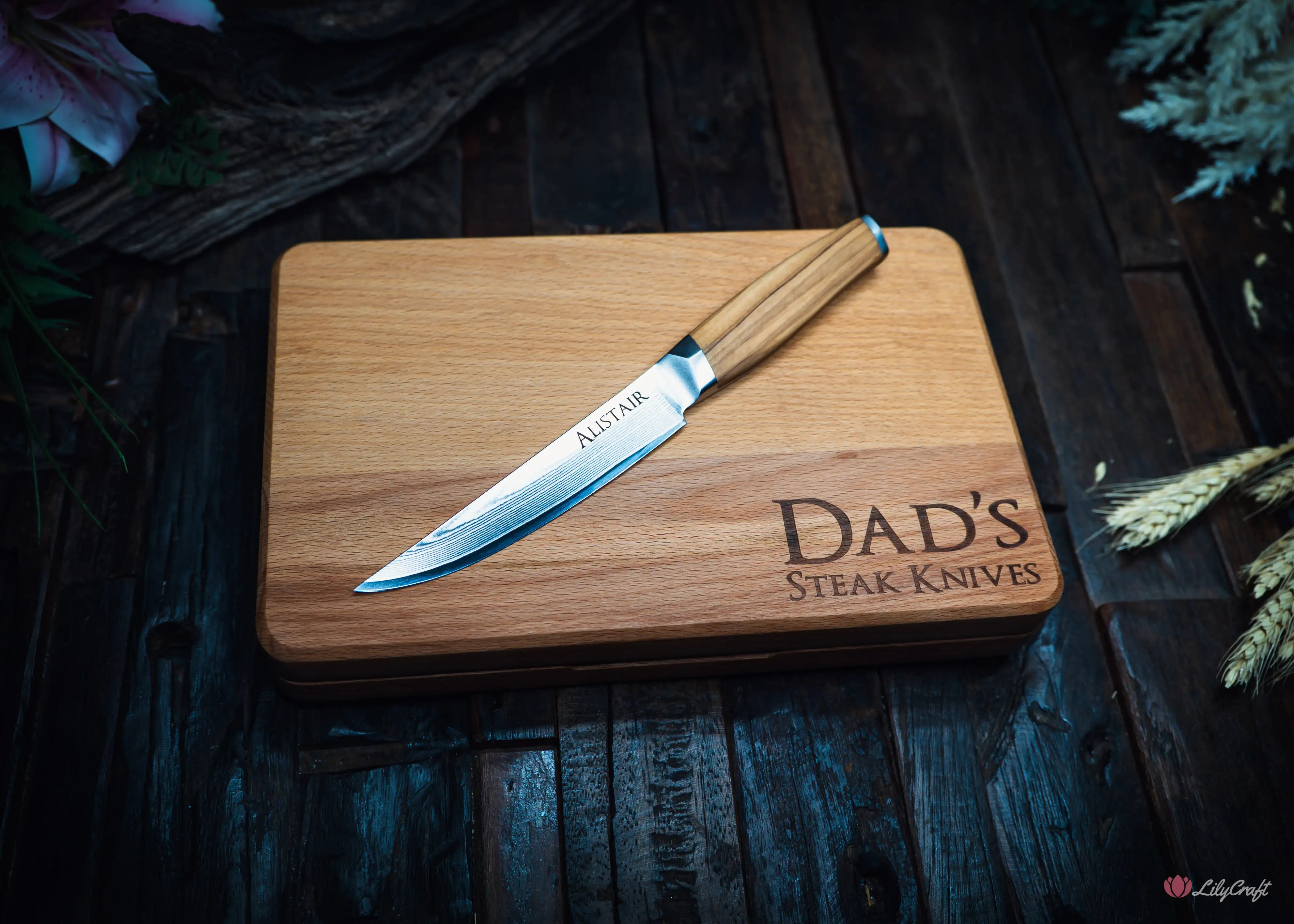 steak knife set for bbq lover