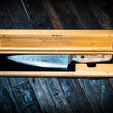 Premium kitchen knife with personalised wood gift box