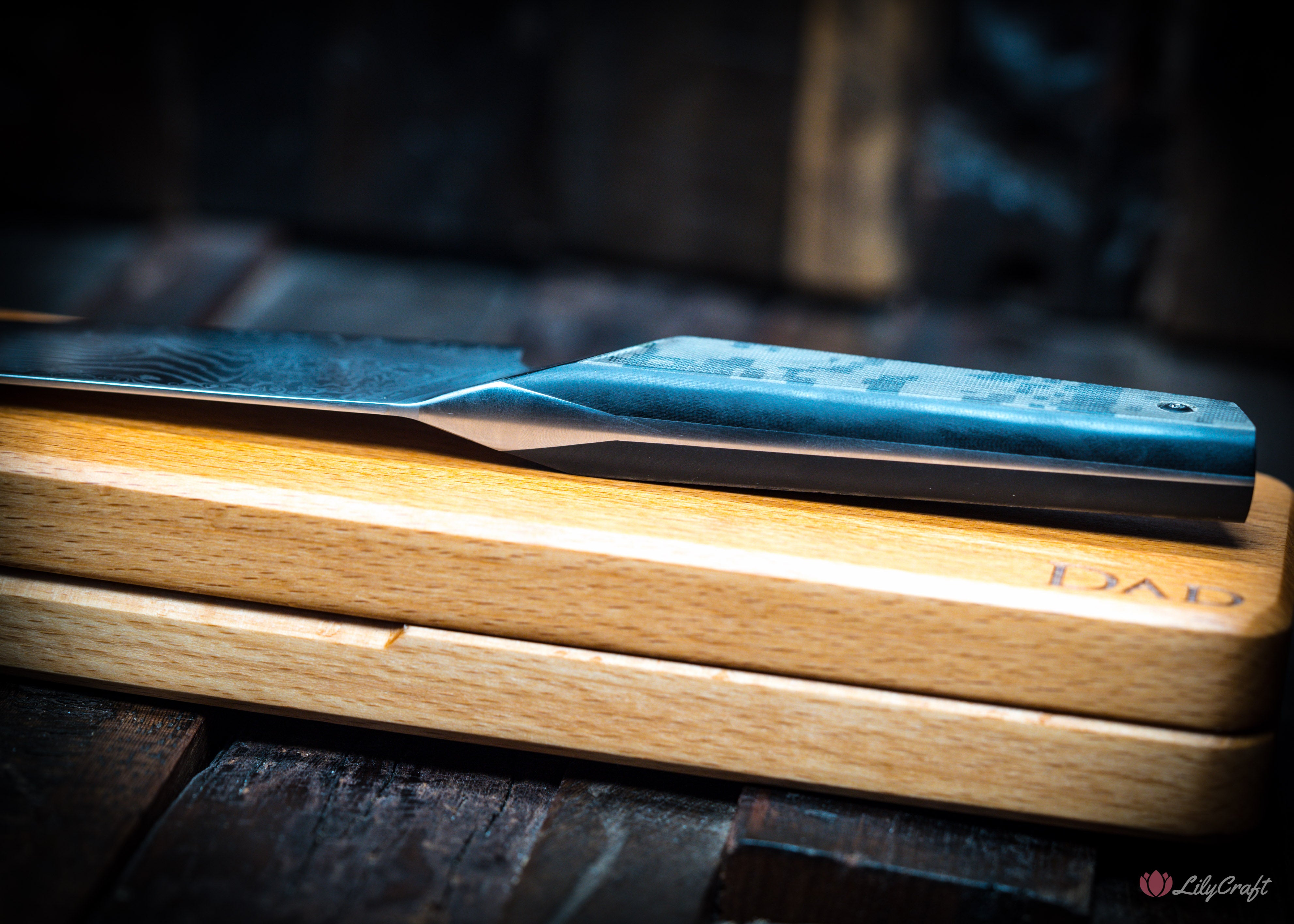 Premium Japanese-style knife with unique handle design