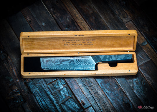 Nakiri knife for slicing vegetables and herbs