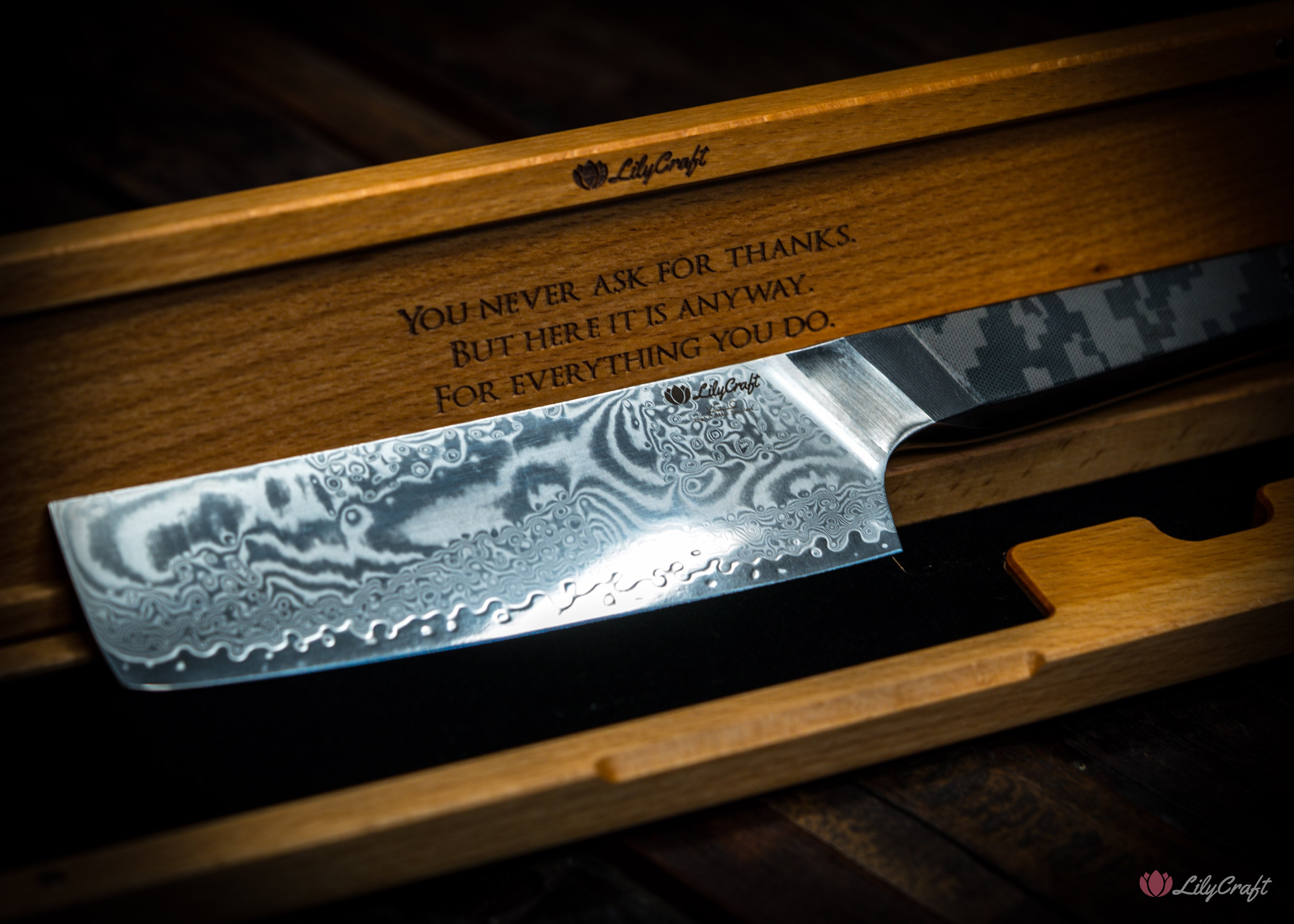 Personalised vegetable knife in wooden gift box