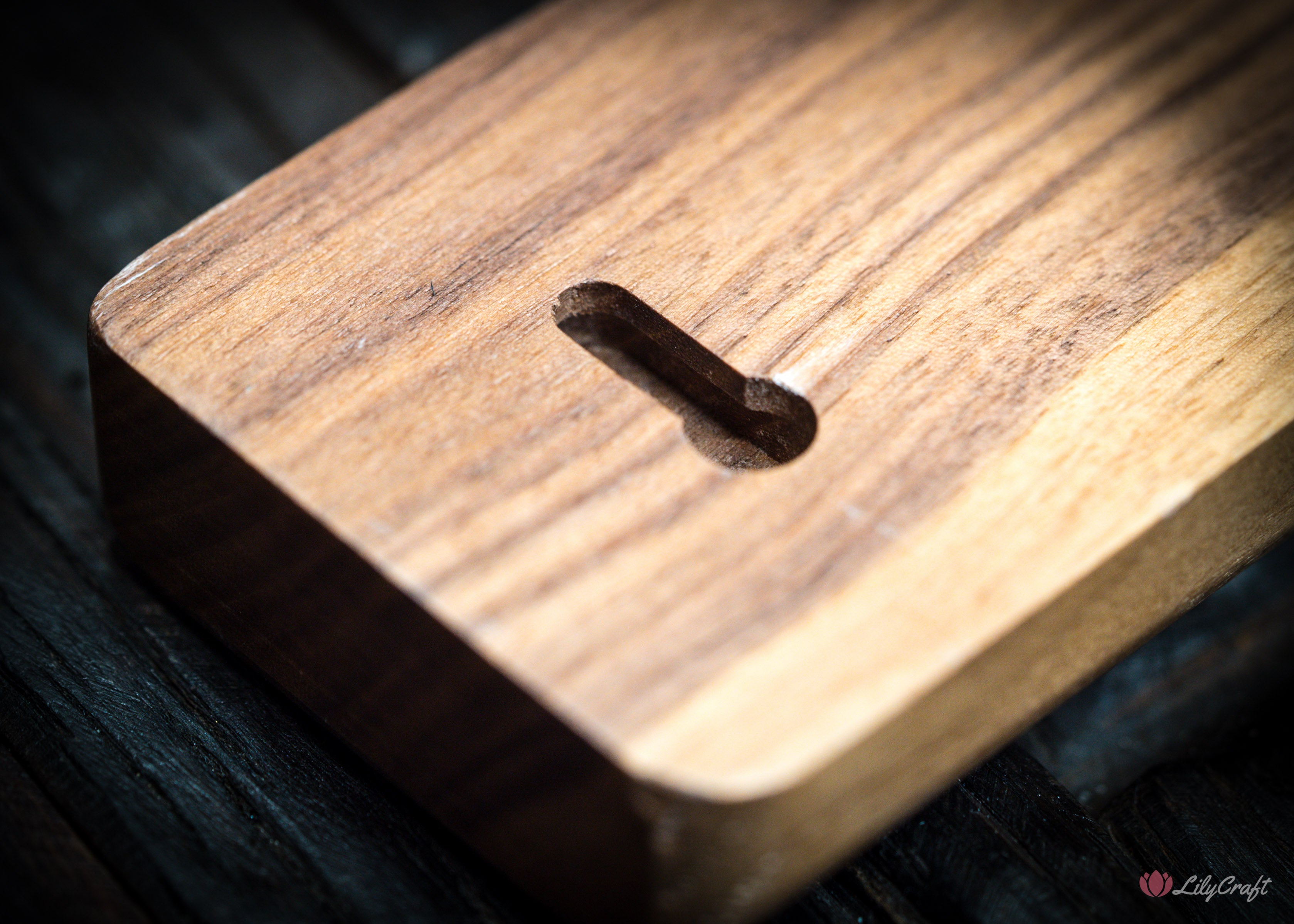 Personalised walnut knife rack for kitchen wall