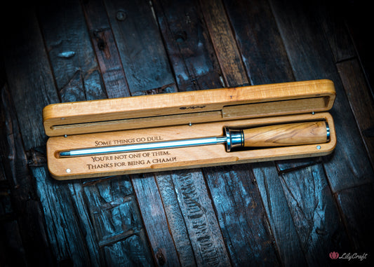 Personalised sharpening rod gift for chefs and dads