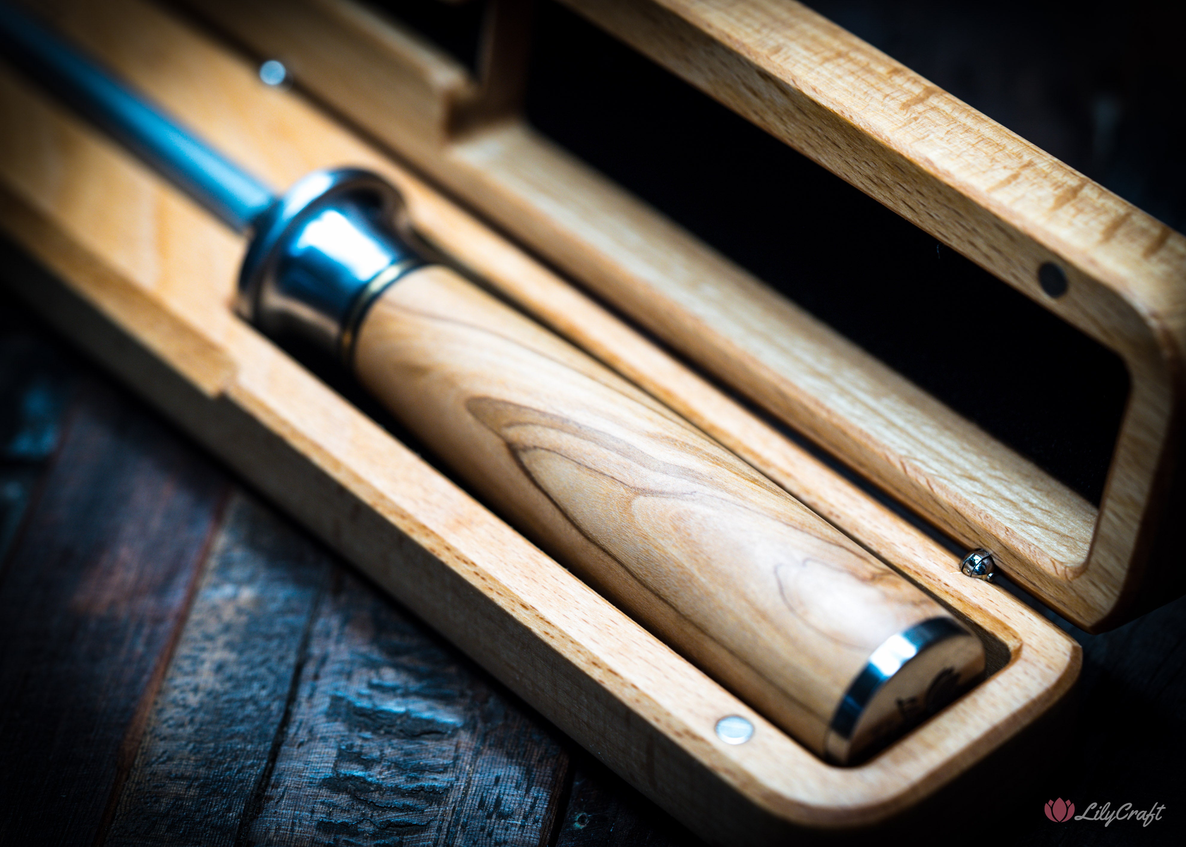 Premium kitchen knife sharpener with timber handle