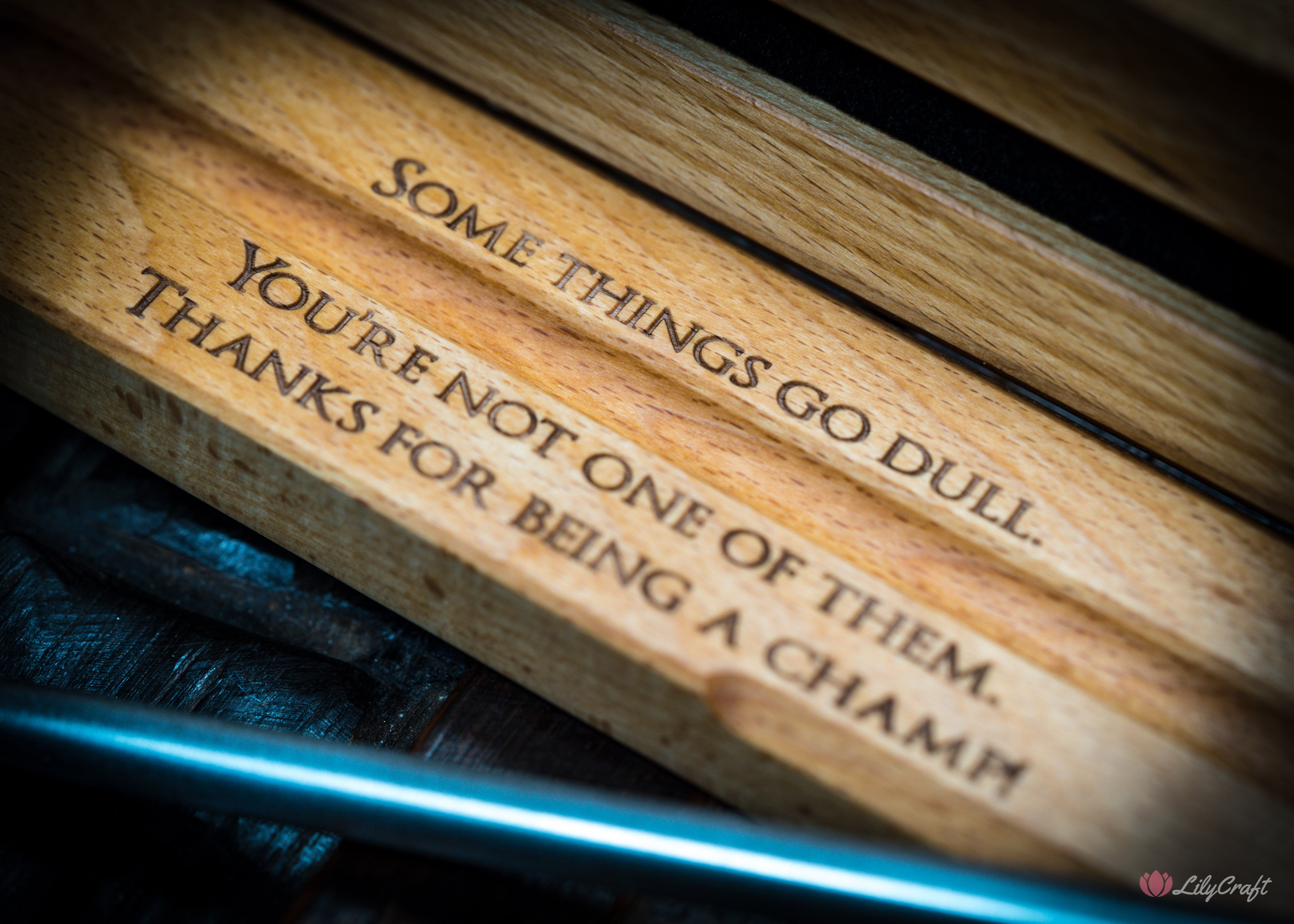 Beautiful diamond knife rod with olive wood grip