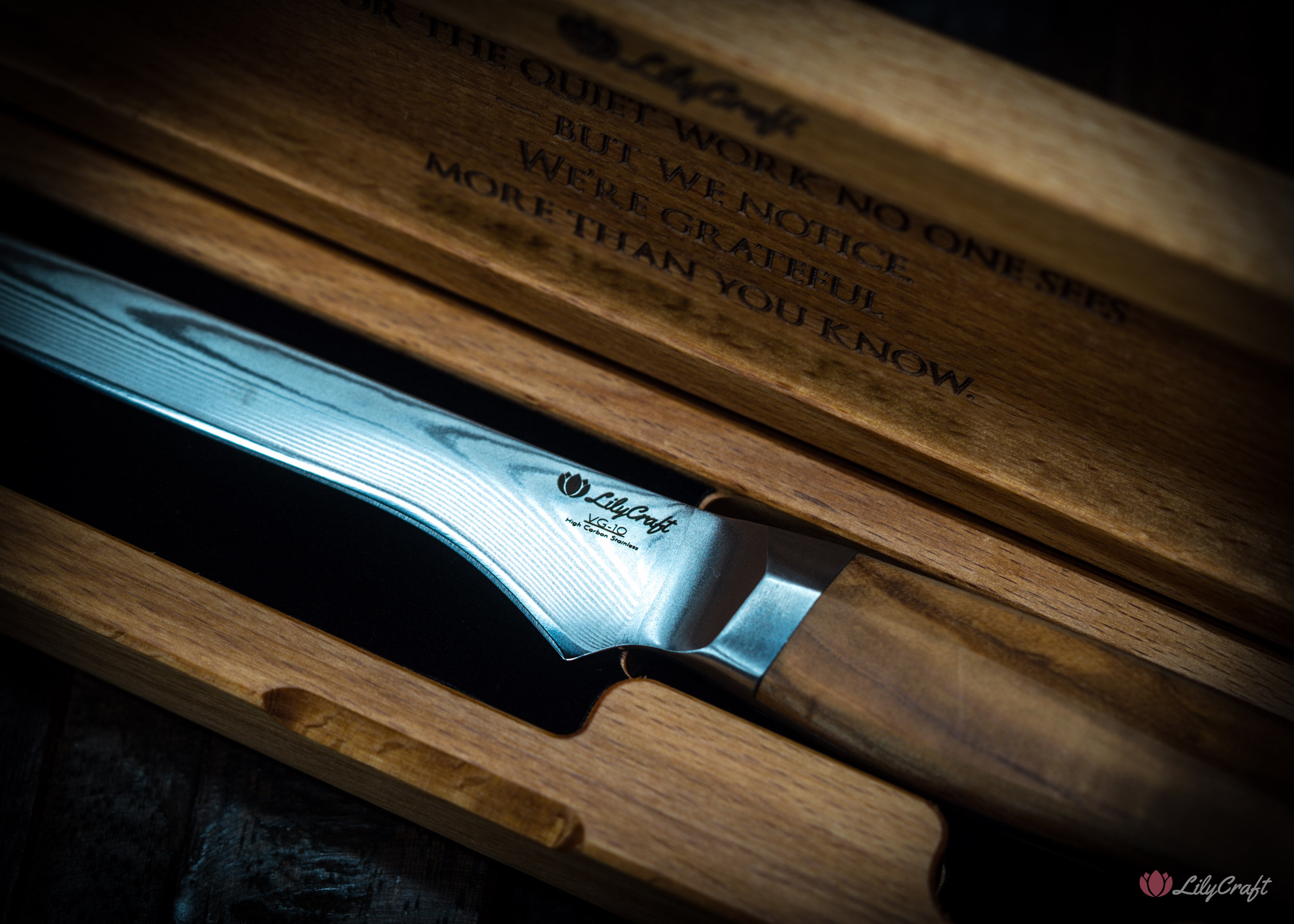 Custom engraved boning knife for meat preparation