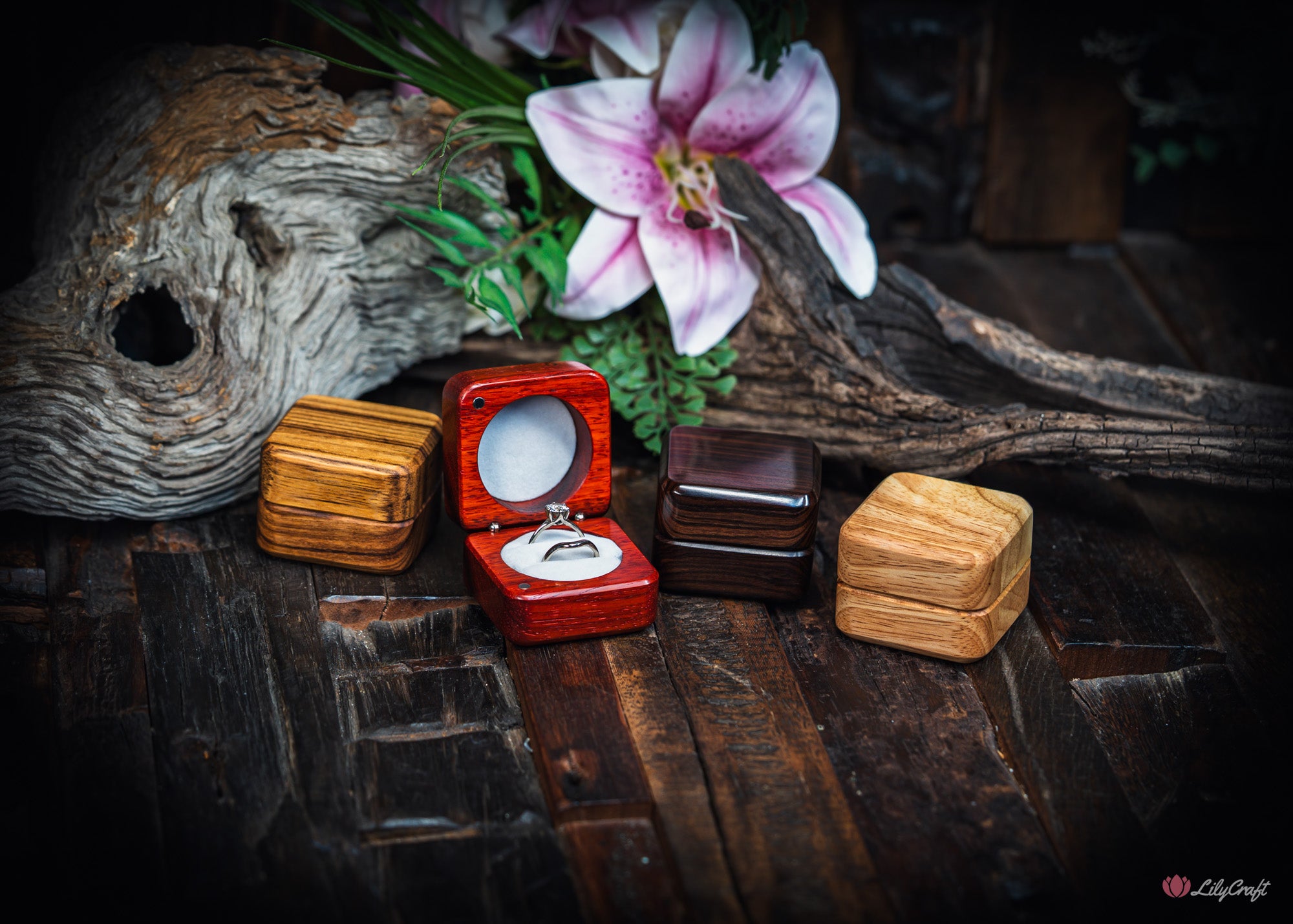 real wood ring boxes premium quality australia