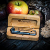 custom wooden handle folding knife with gift box