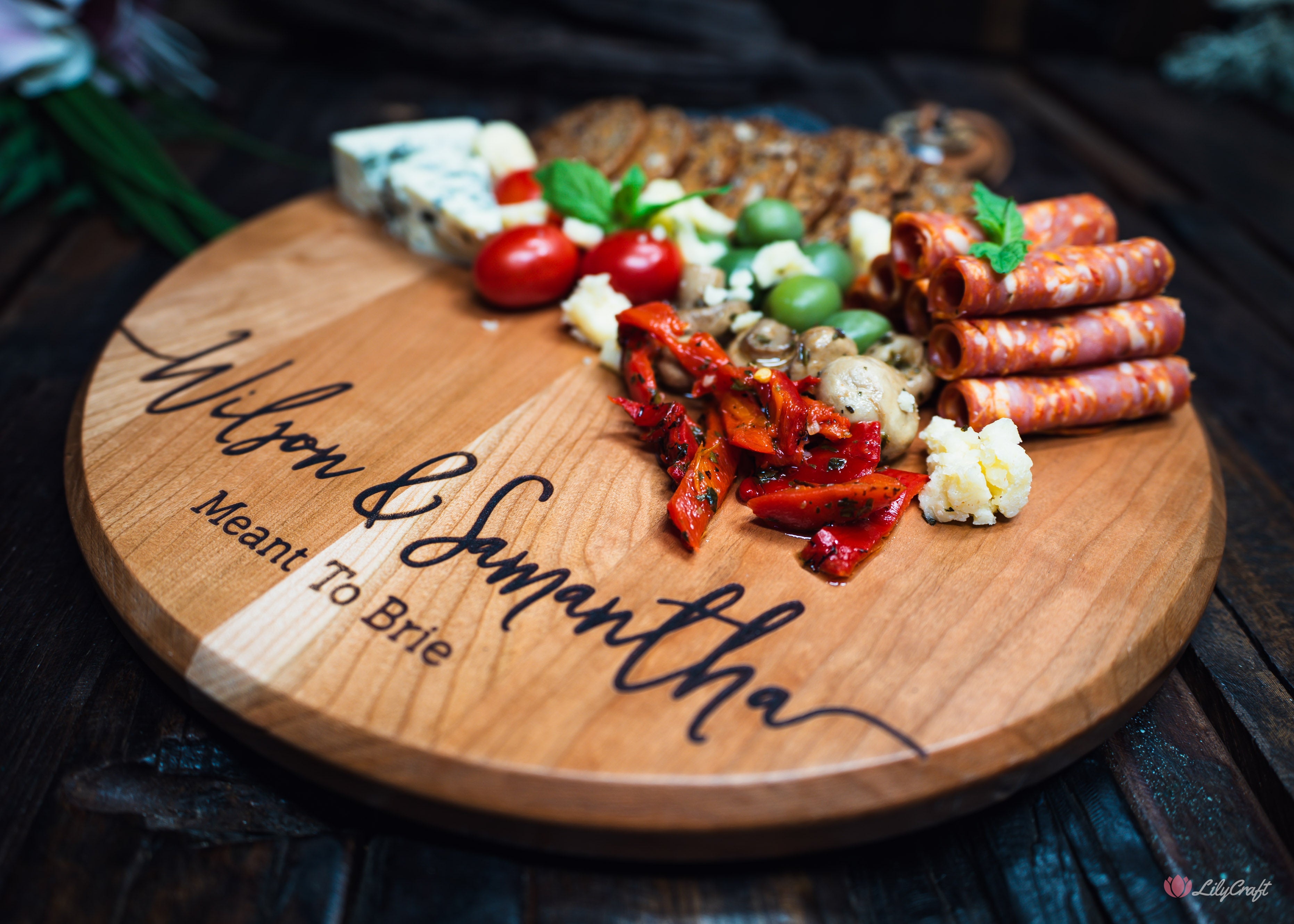 engraved cherry wood cutting board
