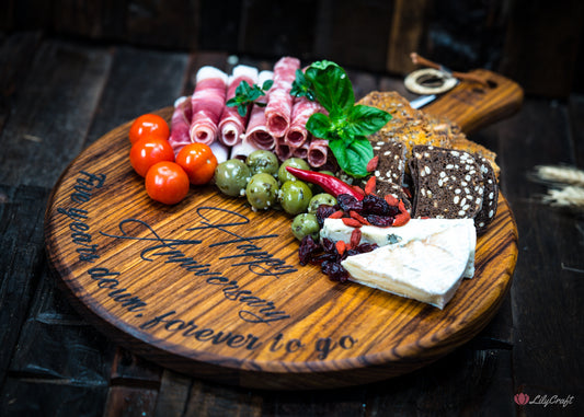 engraved wooden cheese boards