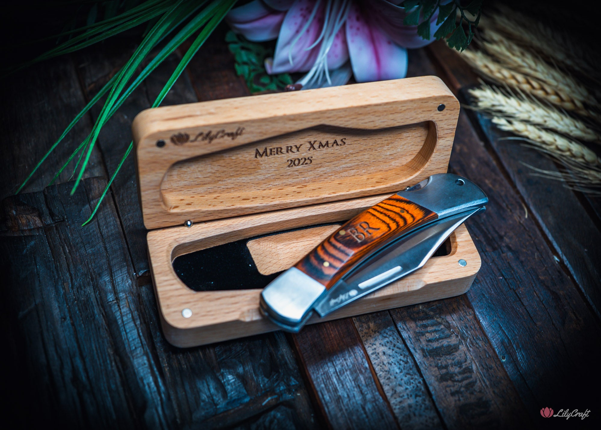 custom initials pocket knife for mens gifts