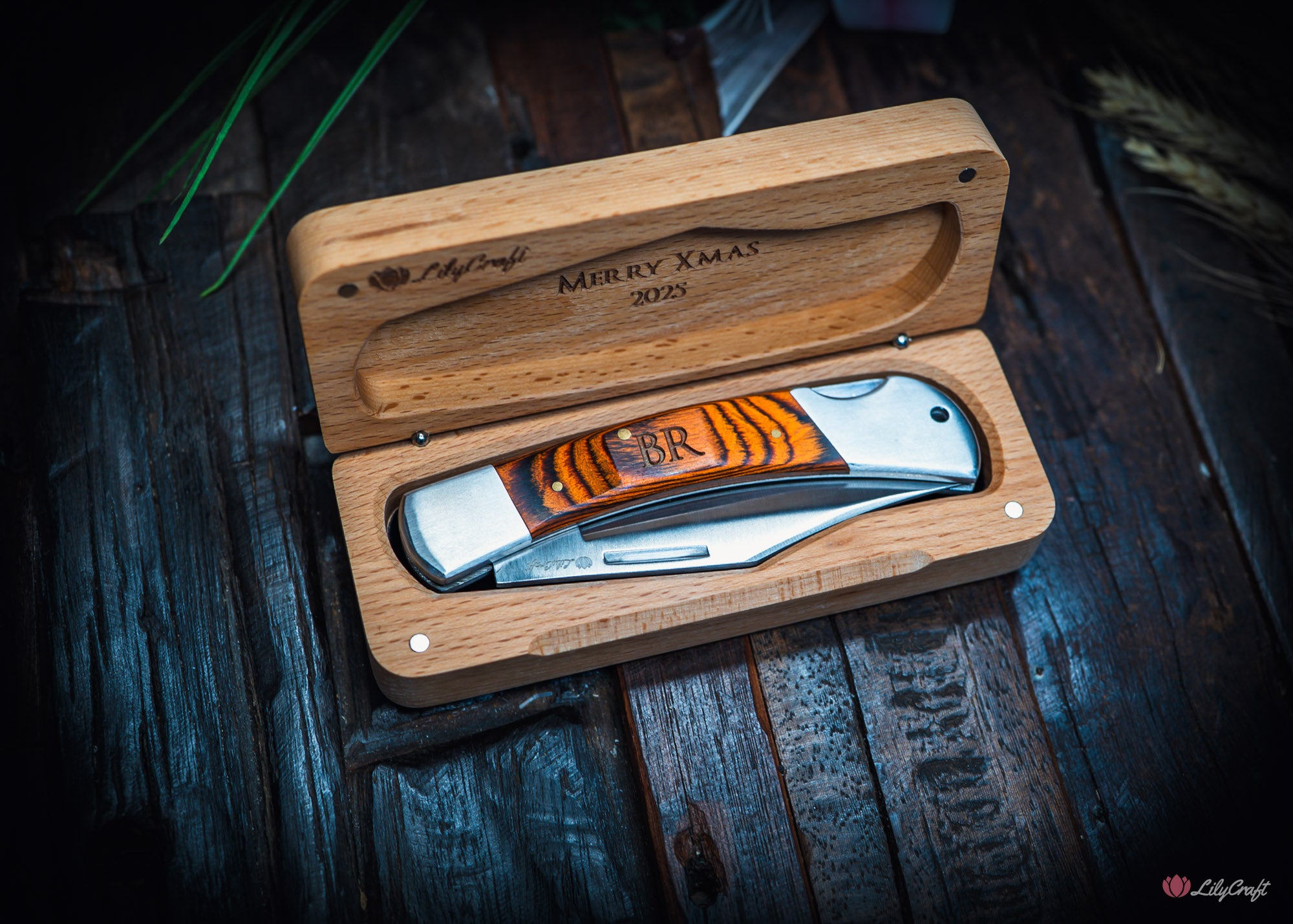 custom pocket knife gift box set for men