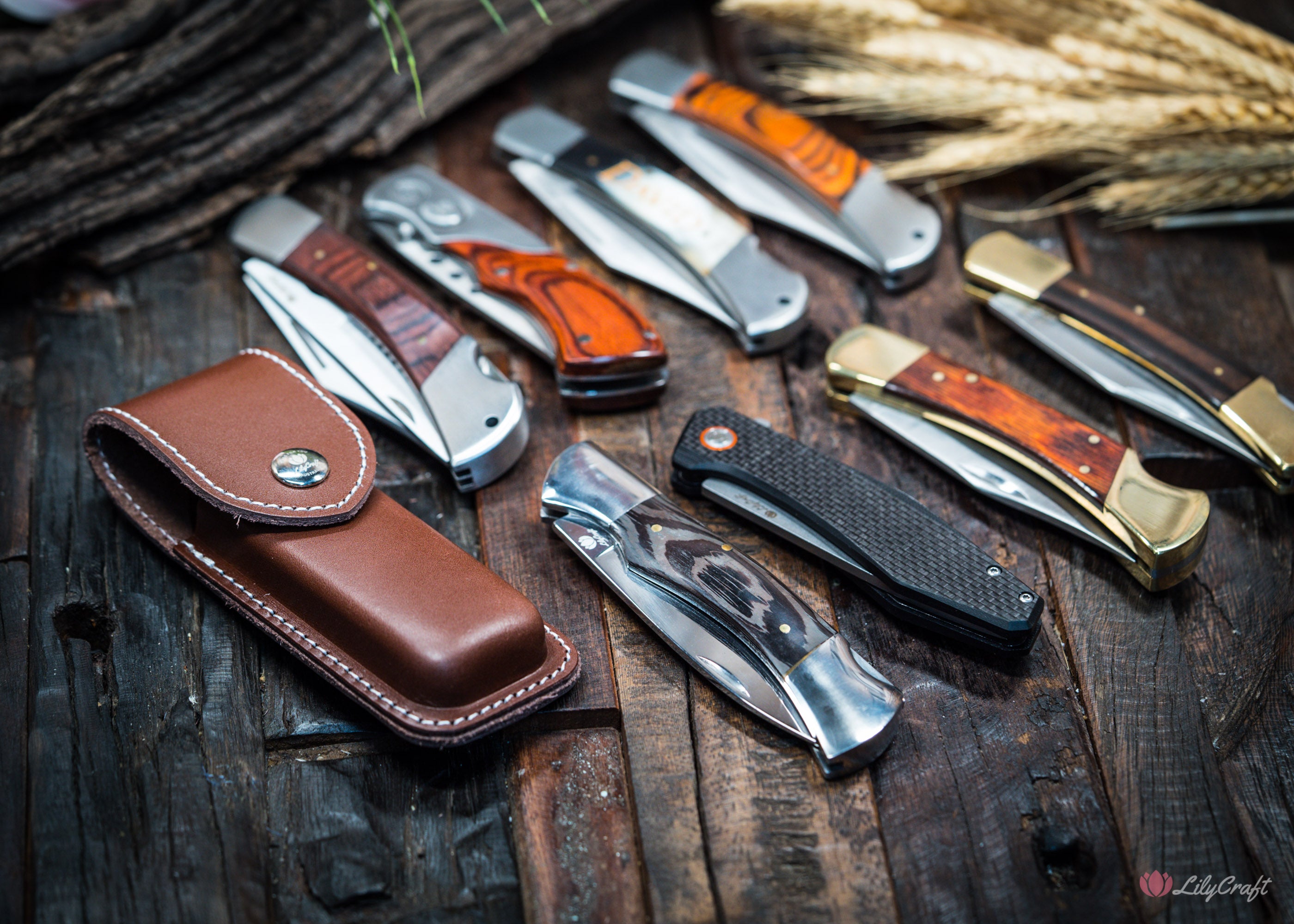 leather knife holster for folding knives