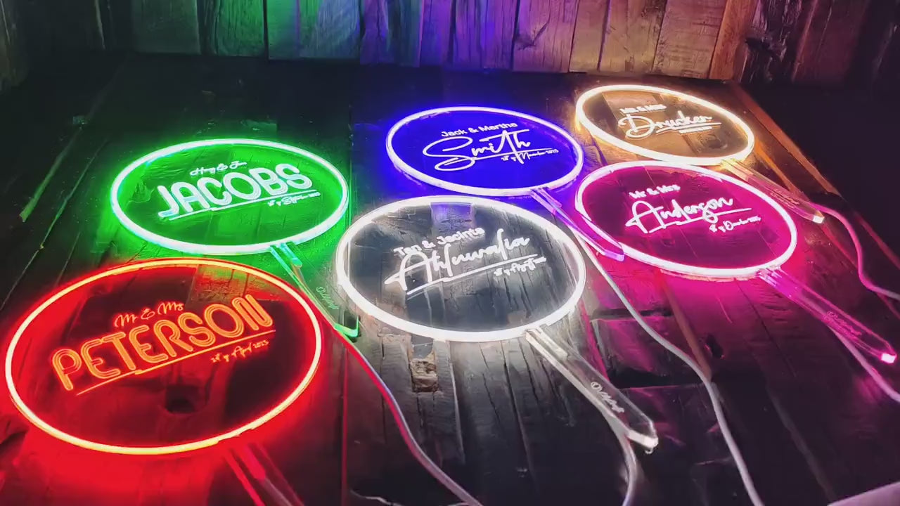 Bright White Neon LED Wedding Cake Topper