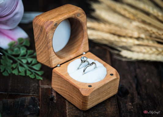 double ring box - wooden ring boxes