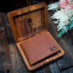 mes bifold wallet with wooden gift box