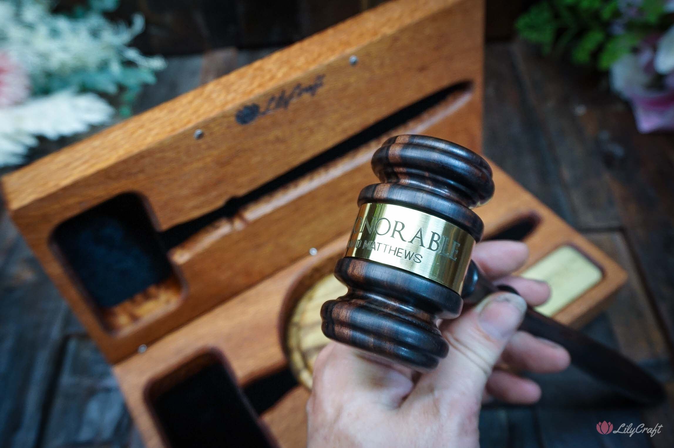 best engraved gavel and sound block