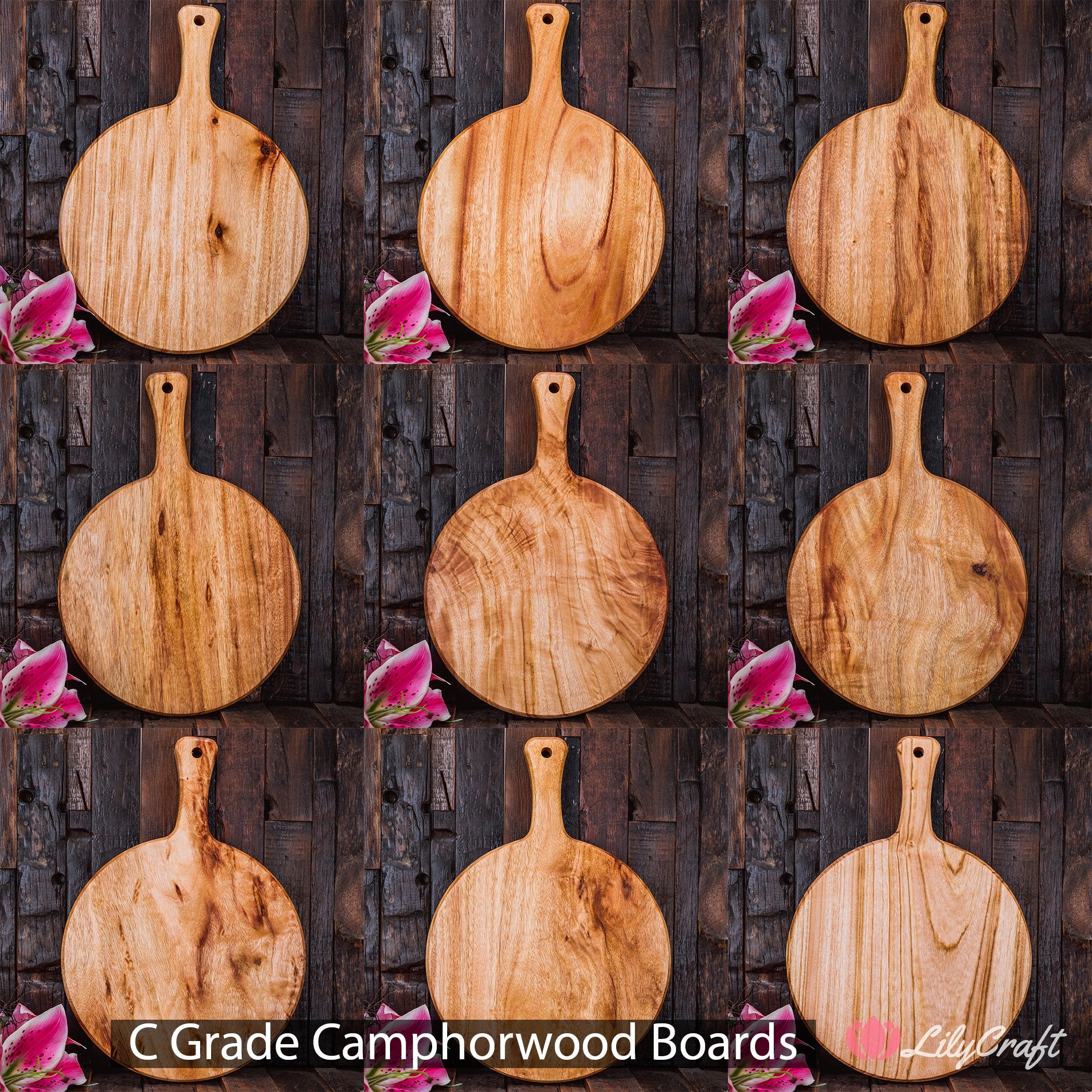 LilyCraft C Grade Camphorwood cheese boards