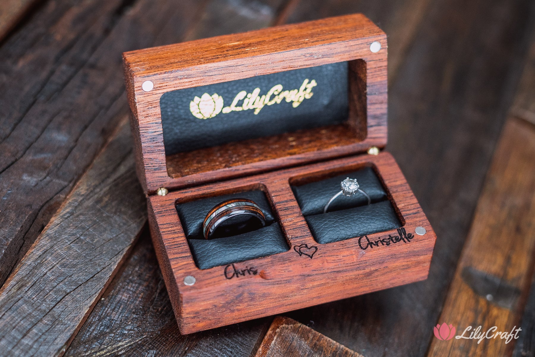 lilycraft double wedding ring box