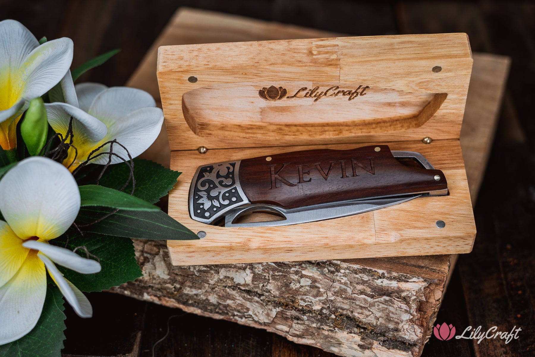 pocket knife with wooden gift box fathers day gift