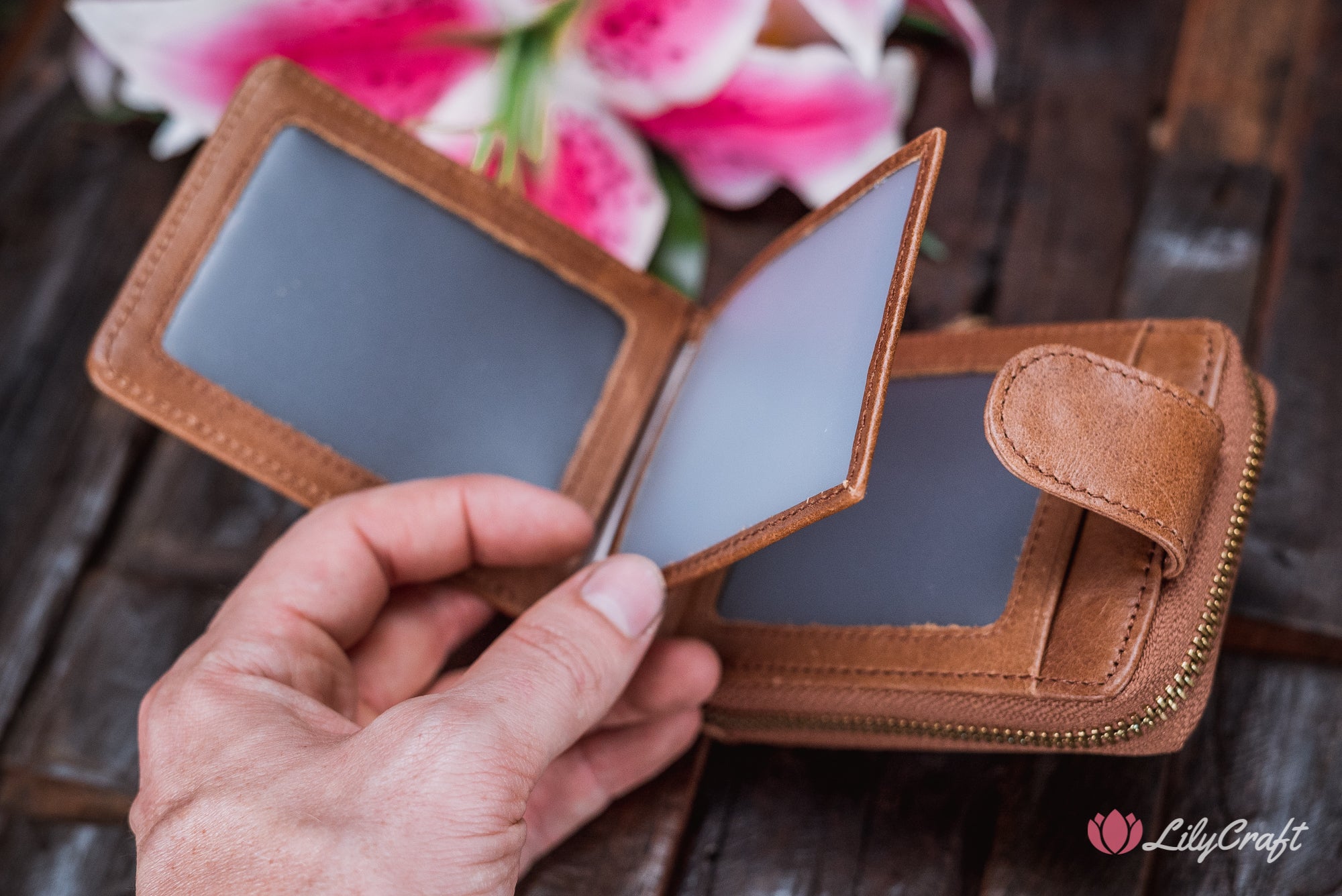 personalized wallet with photo holders
