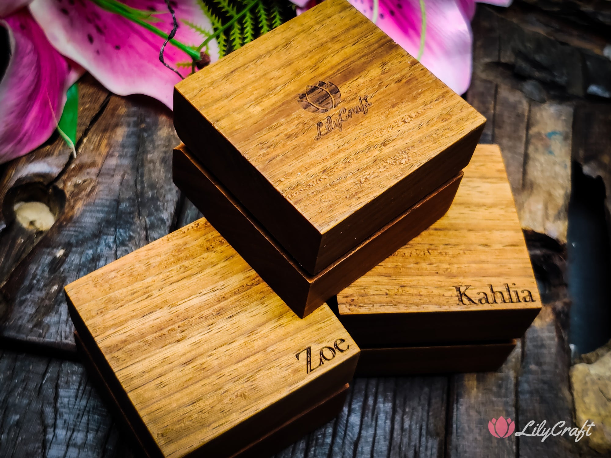 lilycraft wooden ring box personalized ring box