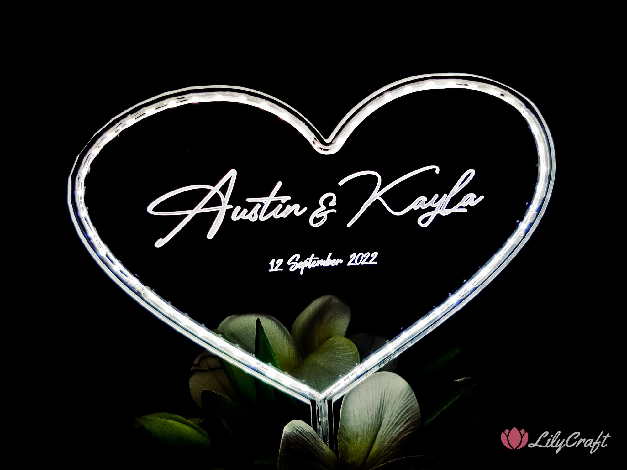 led wedding cake topper