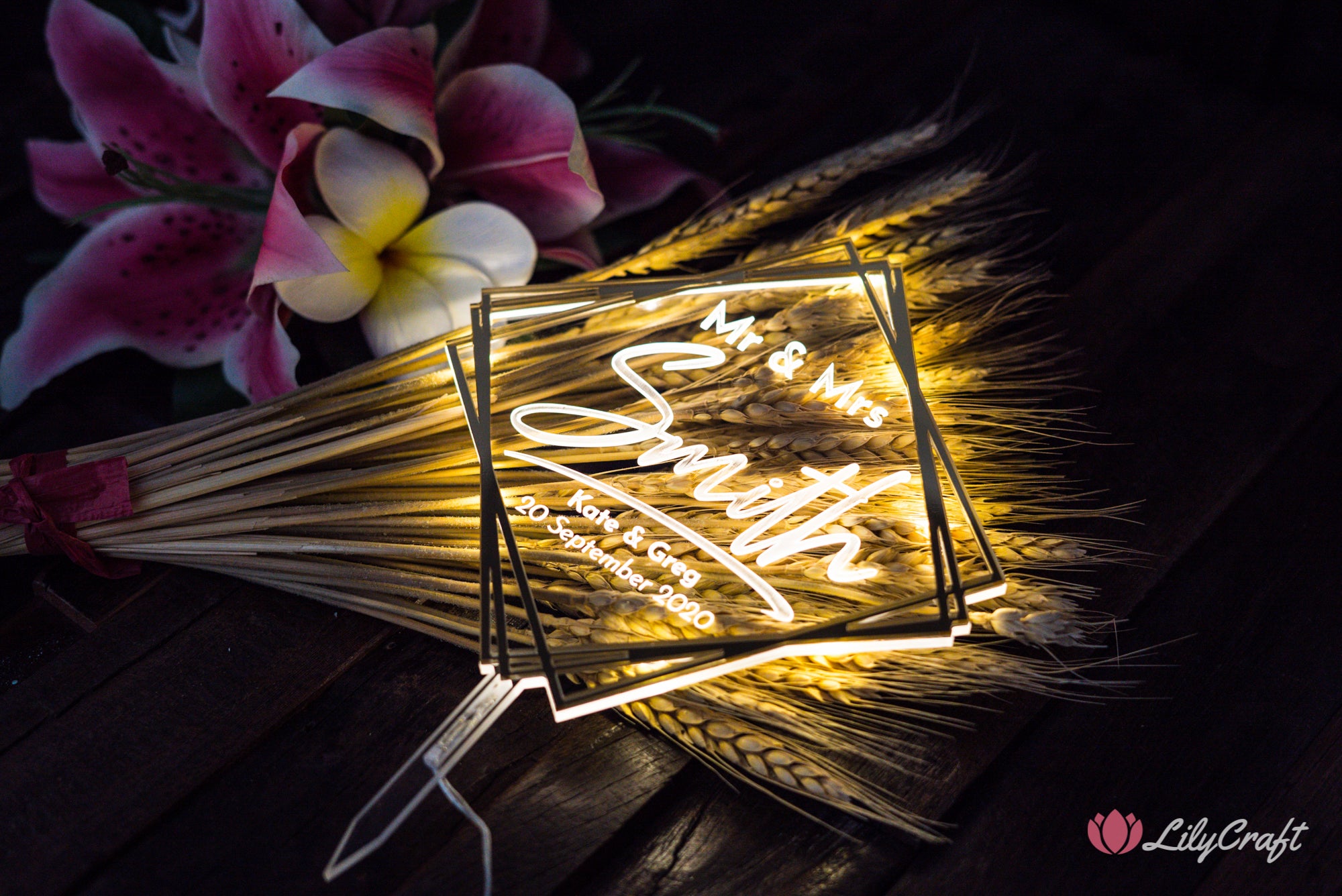 custom led wedding cake topper